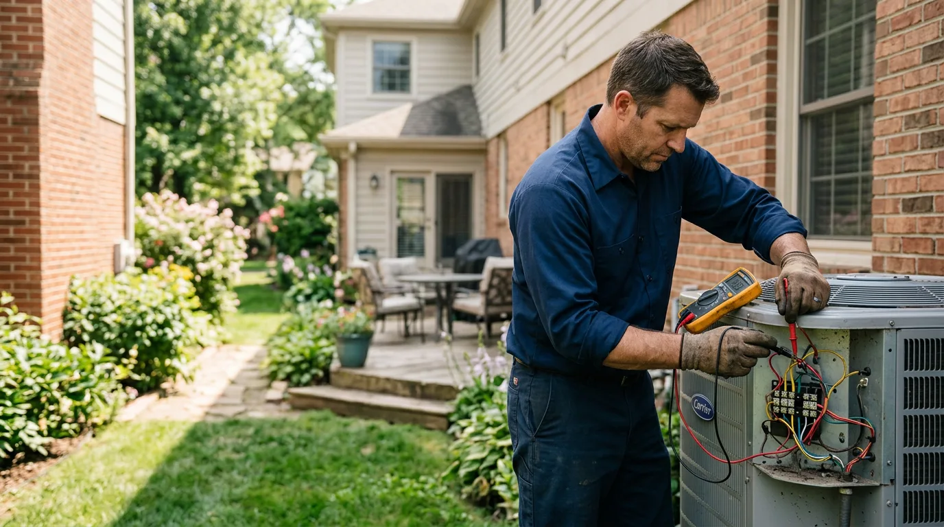 HVAC technician working near Junction City, OH